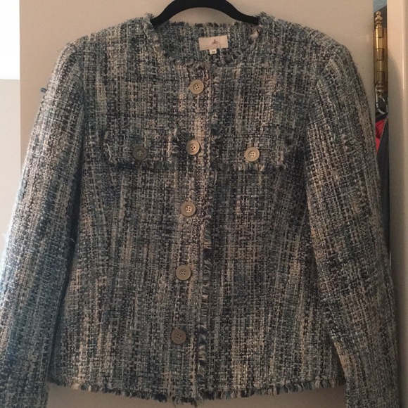 Chanon Collection beautiful blue tweed jacket - Picture 2 of 12